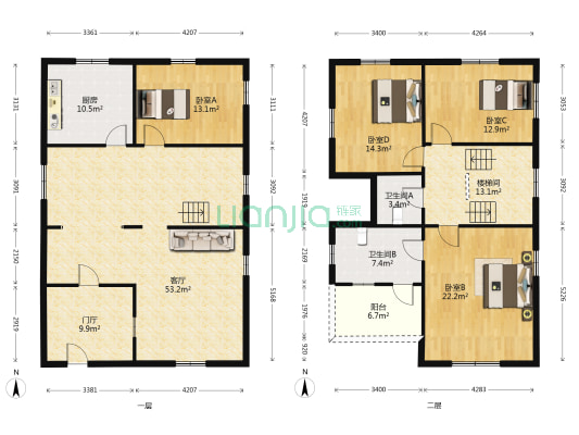 堑兴路横街七巷 4室1厅2卫 212平方
