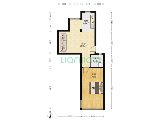 马鞍池东路23号院 1室1厅1卫 58平方