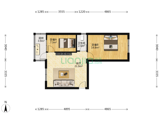 火电公司家属院（北区） 2室1厅1卫 35平方