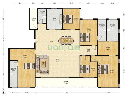 绿城招商·桂语雲峯 5室1厅4卫 319平方