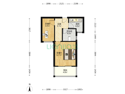 幕府南路208号 2室0厅1卫 47平方