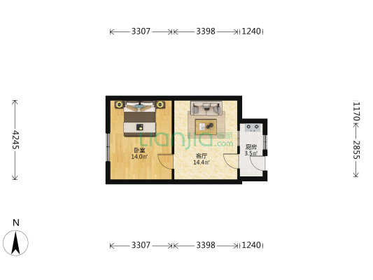 积余里 1室1厅0卫 27平方
