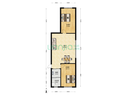 新宝山路小区 2室1厅1卫 95平方
