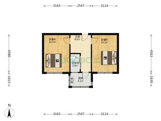牛心屯一路 2室0厅1卫 52平方