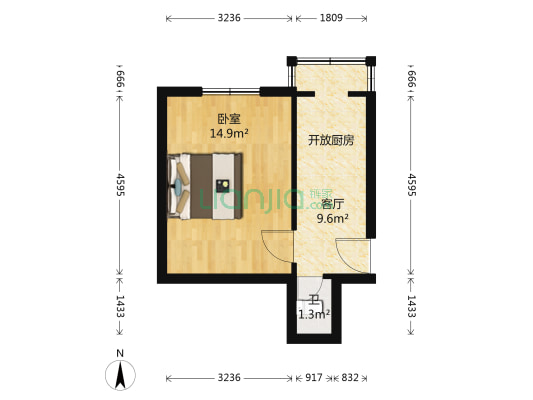 南头窑大楼 1室1厅1卫 31平方