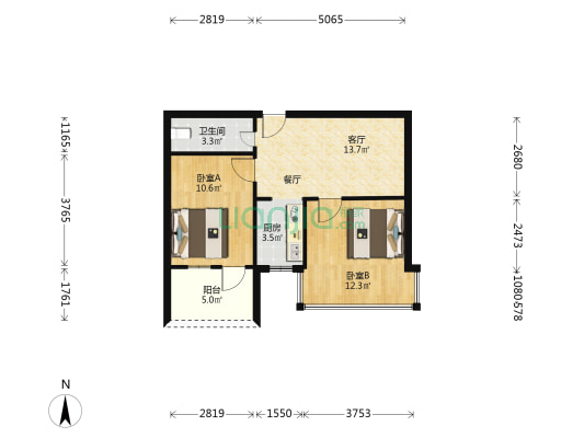 红江小区 2室1厅1卫 60平方