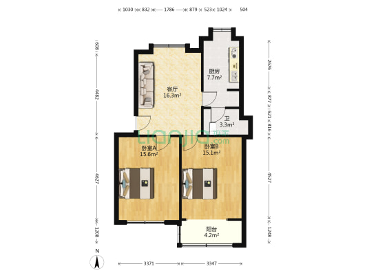 曾家湾巷20号 2室1厅1卫 72平方