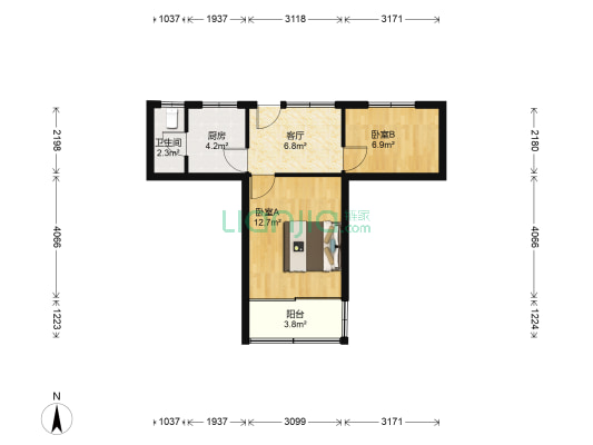 大王庙巷小区 2室1厅1卫 45平方