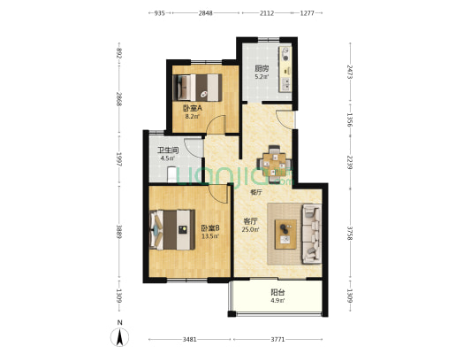 古秀苑 2室1厅1卫 81平方