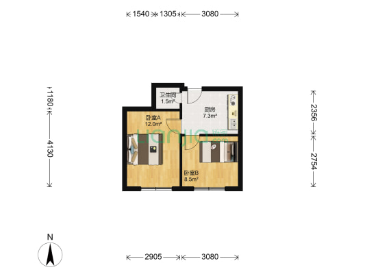 二机床 2室0厅1卫 42平方