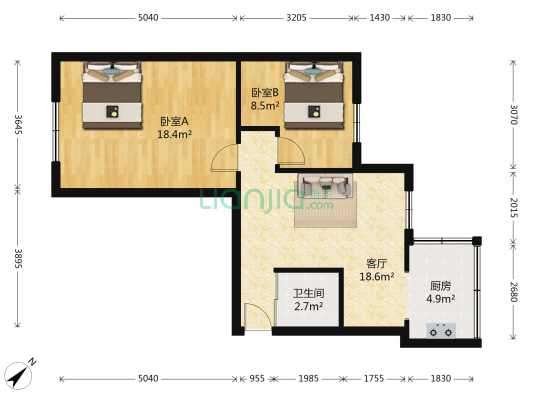 巴陵街 2室1厅1卫 65平方
