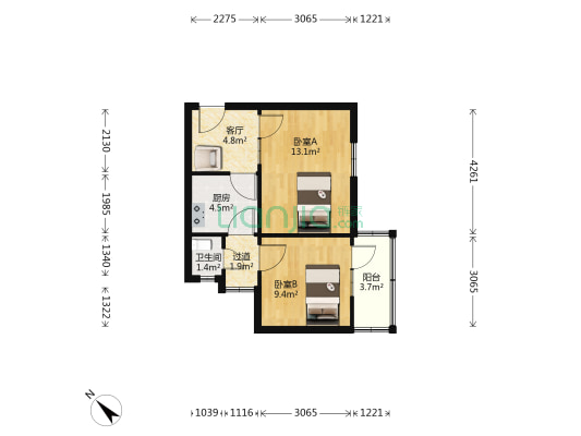 昭忠祠街52号 2室1厅1卫 49平方