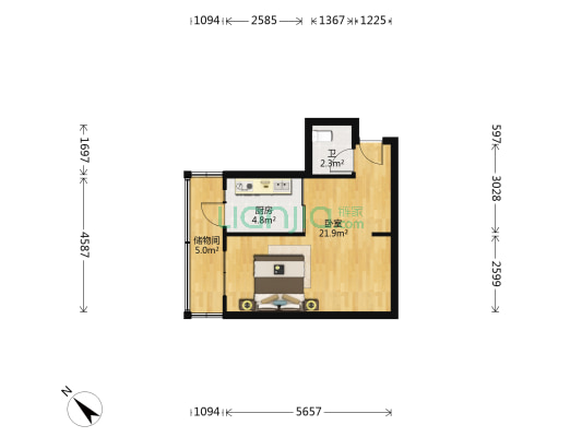 农建新苑 1室0厅1卫 41平方