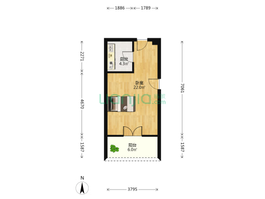 东海路 1室0厅0卫 38平方