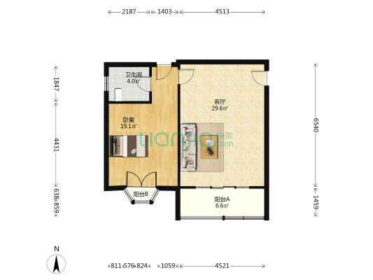 崇贤商业中心 1室1厅1卫 144平方