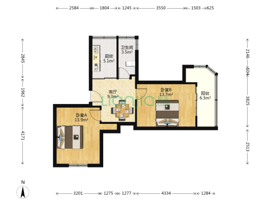 傅佐路 2室1厅1卫 60平方