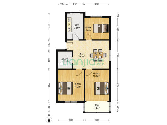 香积弄 3室1厅1卫 87平方