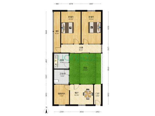 药材公司家属院 2室1厅1卫 108平方
