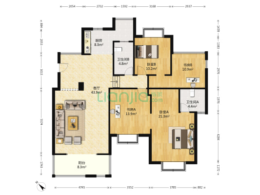 水韵江南 4室1厅2卫 130平方