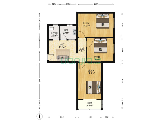 望花路西里 3室1厅1卫 79平方