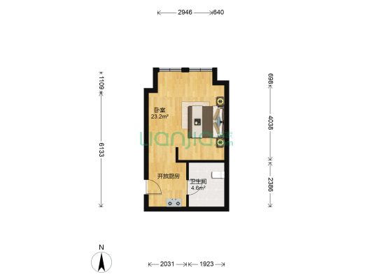 城市旋律 1室0厅1卫 35平方