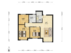 鸿坤理想尔湾 3室1厅 南 北-涿州鸿坤理想尔湾户型图