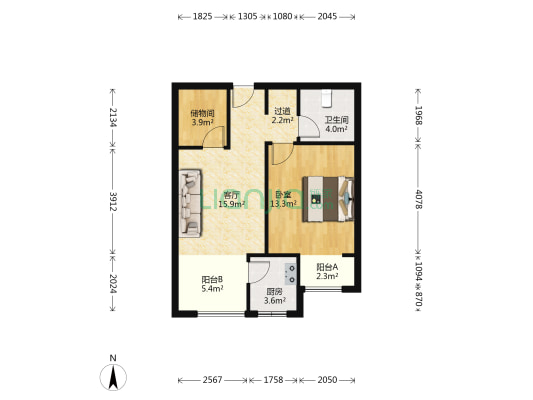 东方润龙二期 1室1厅1卫 70平方