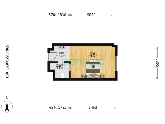 华丰二手车交易市场 1室0厅1卫 43平方