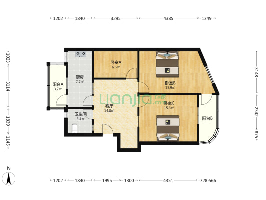 西窑四弄 3室1厅1卫 80平方
