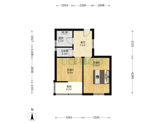 大杨公桥86号 2室1厅1卫 50平方