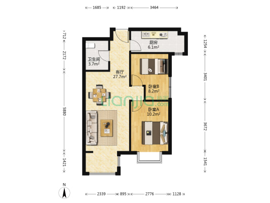 御澜华府 2室1厅1卫 79平方