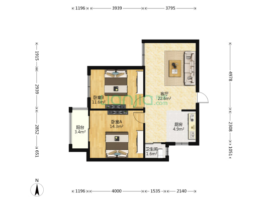 祥瑞蓝堡 2室1厅1卫 71平方