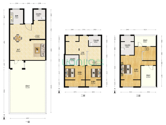 世茂滨江乐虹湾 3室1厅4卫 185平方