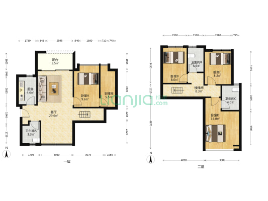 领悦公馆 4室1厅3卫 110平方
