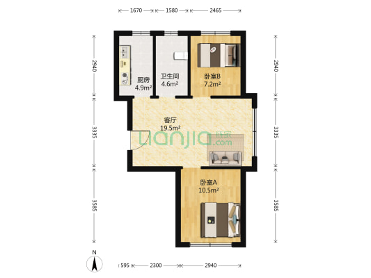 华方状元府 2室1厅1卫 71平方