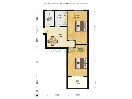 溪南新村（稻香路） 2室1厅1卫 71平方