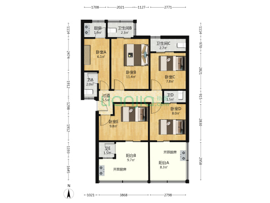中兴路144号大院 5室0厅5卫 74平方