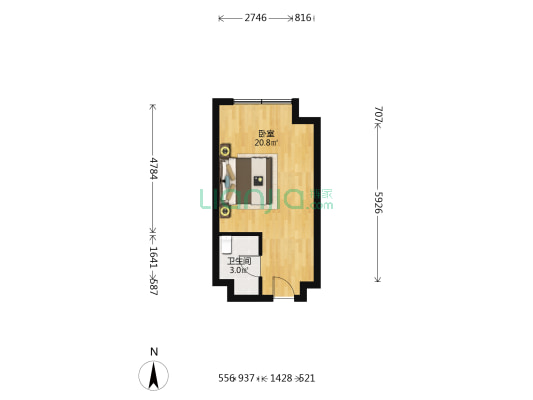 明湖未来公馆 1室0厅1卫 41平方