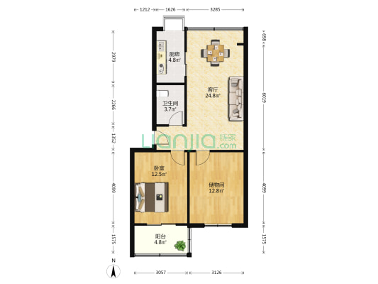 纺机社区 1室1厅1卫 78平方