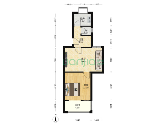 纬二路29号 1室1厅1卫 47平方