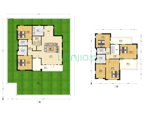 孔雀城一期 6室1厅4卫 218平方
