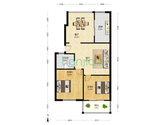 沈家浜路 2室2厅1卫 50平方