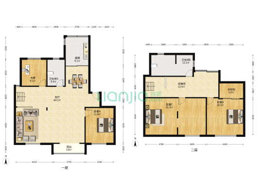 滨江名苑 4室1厅2卫 203平方