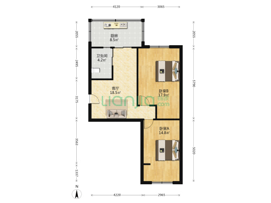 西广南小区 2室1厅1卫 80平方