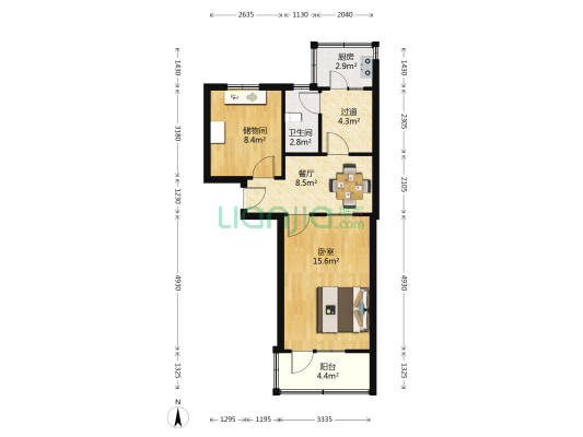 潍柴东宿舍 1室1厅1卫 55平方