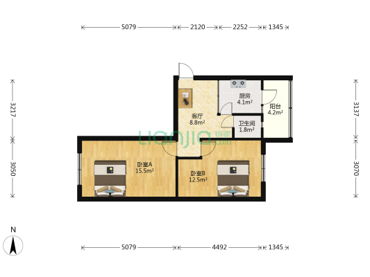 西楼后街 2室1厅1卫 40平方