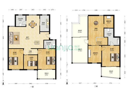 嘉元广场 4室1厅3卫 123平方