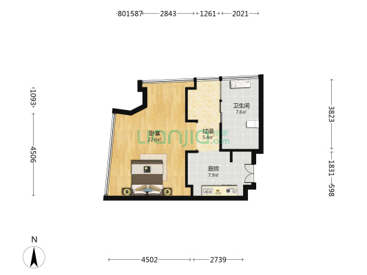 东岭锡上 1室0厅1卫 82平方