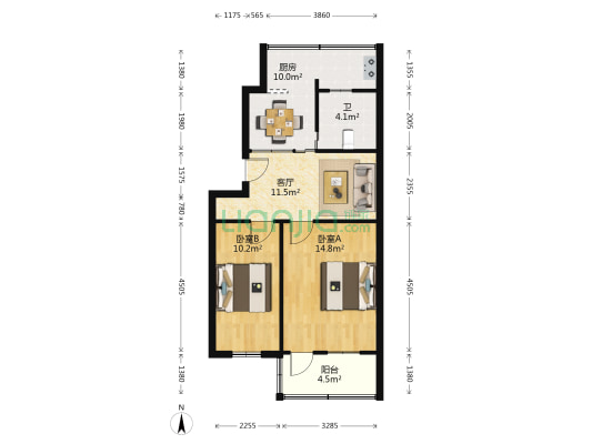 浒弄新村 2室1厅1卫 59平方