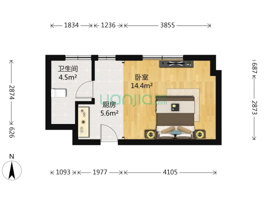 南昌井冈山大道名爵公馆 1室0厅1卫 38平方